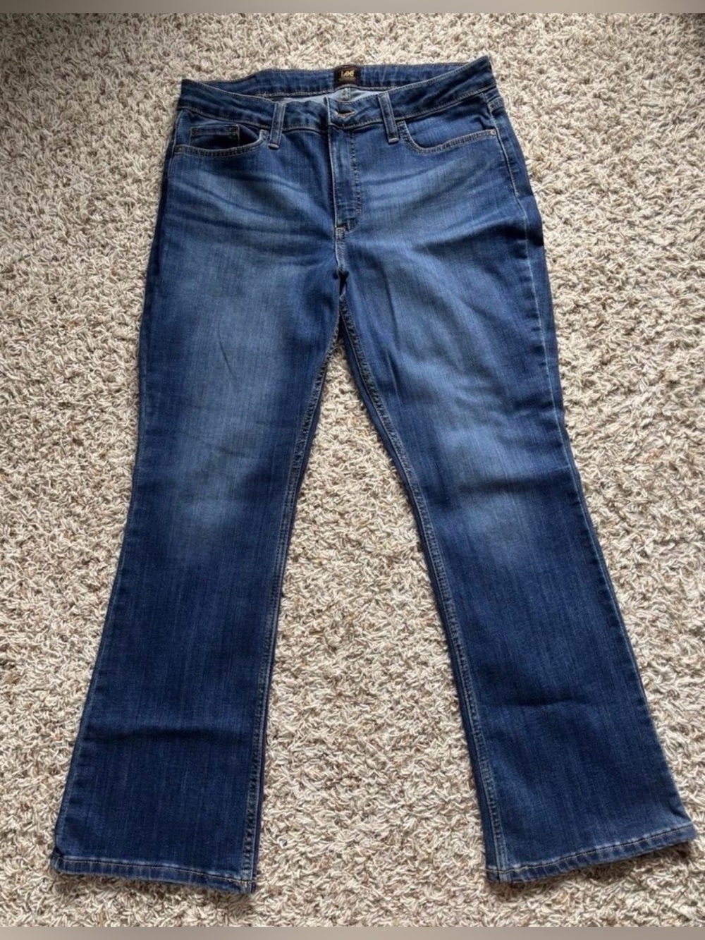 Lee Women's Dark Blue Boot Cut Jeans Size 12 S/C